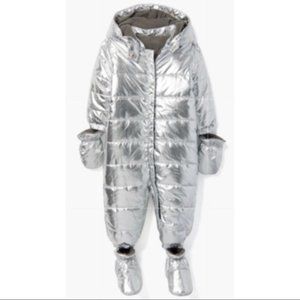 Silver baby snowsuit